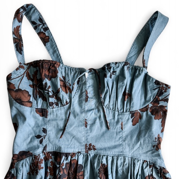 FREE PEOPLE Laters Baby Midi Dress Floral Blue Women’s NWT - Size XLarge - Picture 7 of 12